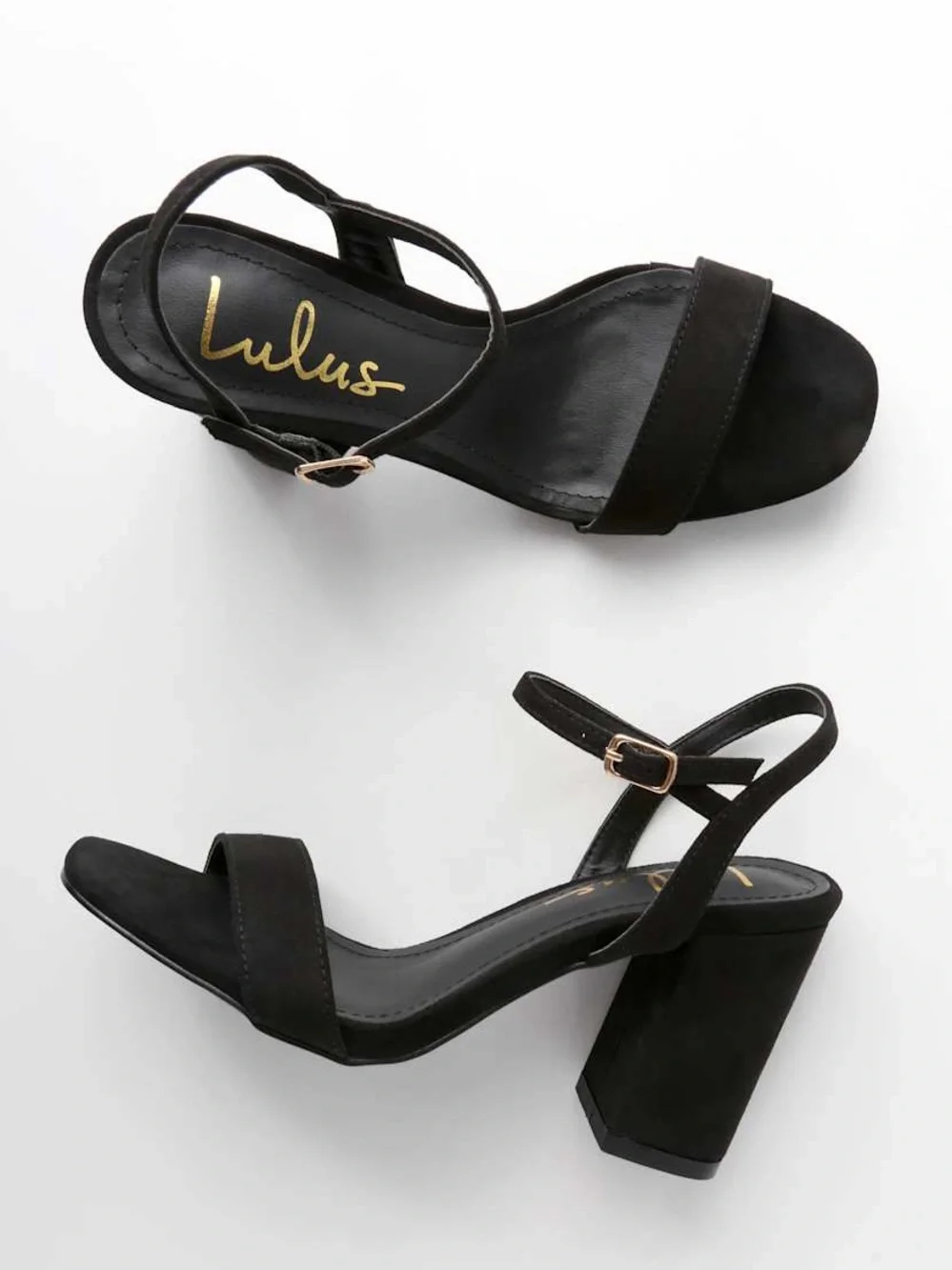 Lulus Arya Black Suede High Heel Sandals